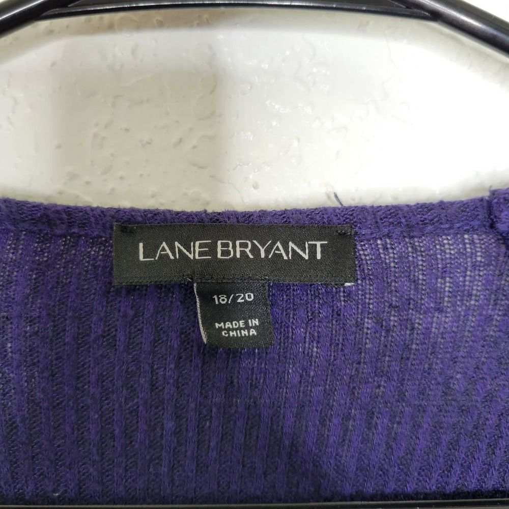 Lane Bryant Navy Blue Long Sleeve V-Neck Lace Up Waffle Knit Tunic Size 18/20 - Picture 4 of 7